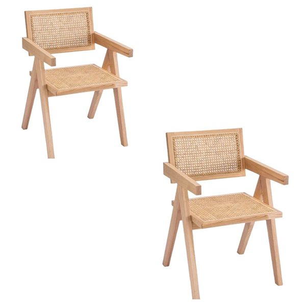 TAKE ME HOME Woodvale Natural Color Cane Arm Chair