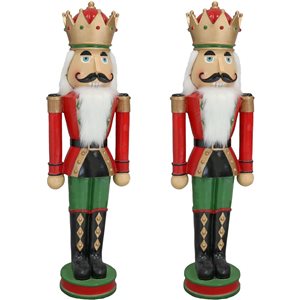 Sunnydaze Decor 2-Pc Matthias the Prince Outdoor Nutcracker Set - 35-in