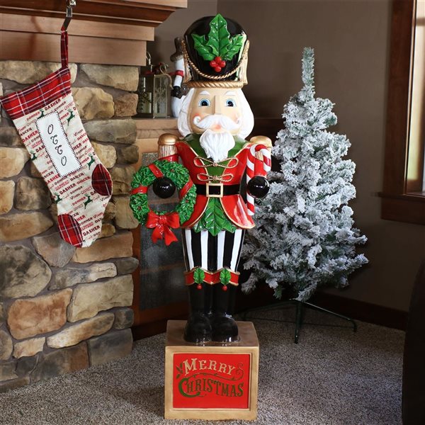 Sunnydaze Decor Karl Indoor and Outdoor Christmas Nutcracker Statue - 48-in