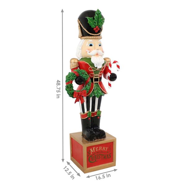 Sunnydaze Decor Karl Indoor and Outdoor Christmas Nutcracker Statue - 48-in