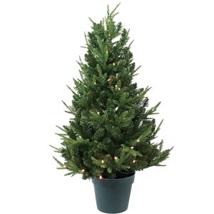 Sunnydaze Decor Holiday Glow 3-ft Pre-Lit Tabletop Indoor Faux Christmas Tree