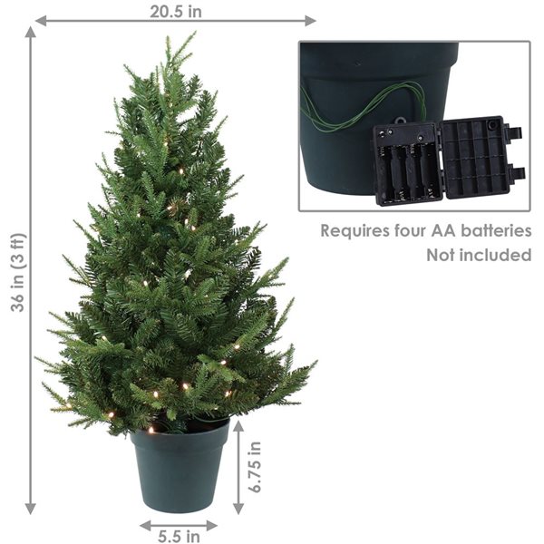 Sunnydaze Decor Holiday Glow 3-ft Pre-Lit Tabletop Indoor Faux Christmas Tree