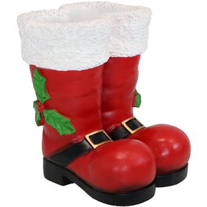 Sunnydaze Decor Santa Boots Indoor and Outdoor Christmas Statue - 13-in