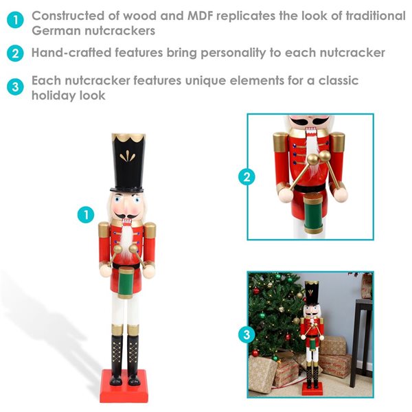 Sunnydaze Decor Noah the Harmonious Indoor Christmas Nutcracker Statue - 35.75-in