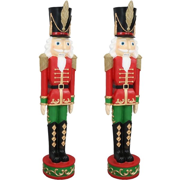 Sunnydaze Decor 37-in Kristoff the Christmas Nutcracker Soldiers - 2 Statues