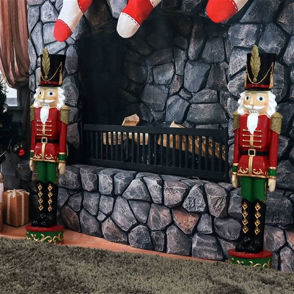 Sunnydaze Decor 37-in Kristoff the Christmas Nutcracker Soldiers - 2 Statues