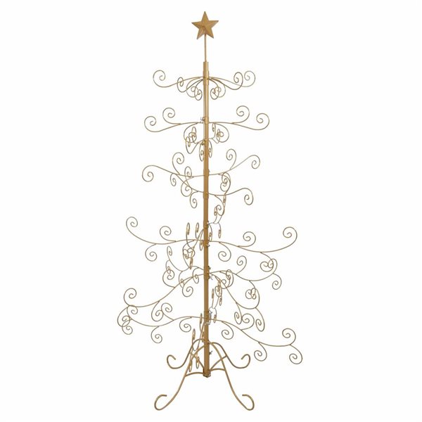 Sunnydaze Decor Noelle Indoor Gold Metal Christmas Ornament Tree - 5 ft