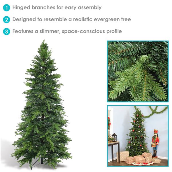 Sunnydaze Decor Slim and Stately Artificial Christmas Tree - 8 Feet