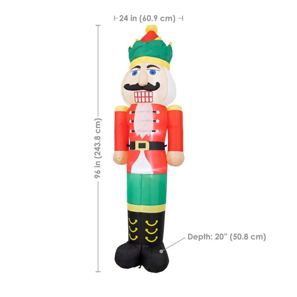 Sunnydaze Decor Nathaniel the Nutcracker 8-ft Christmas Inflatable