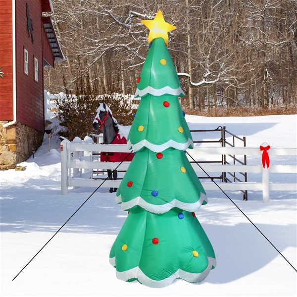 Sunnydaze Decor Towering Green Christmas Tree Inflatable Yard Decoration - 9.5-ft