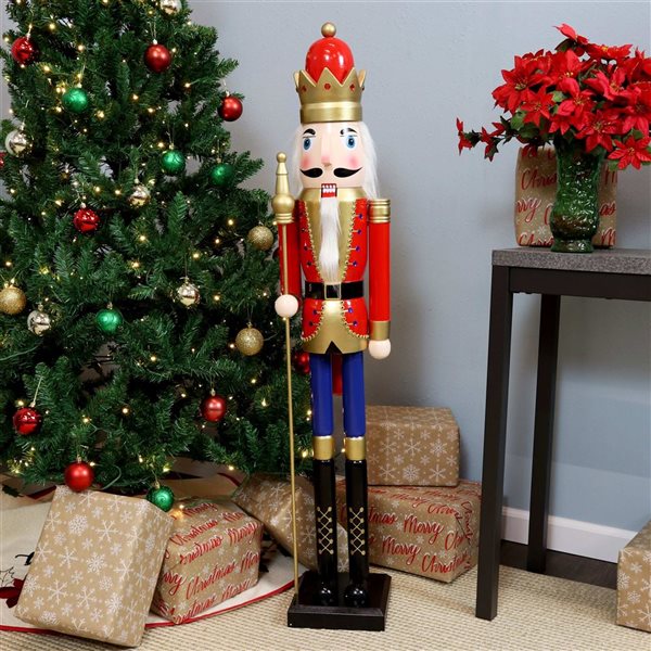 Sunnydaze Decor Arnold the Strong Indoor Christmas Nutcracker Statue - 48-in