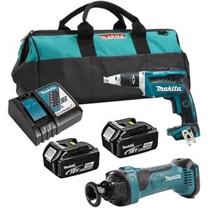 Kit combiné de 2 outils Makita 18 V LXT sans balais, 5,0 Ah x2