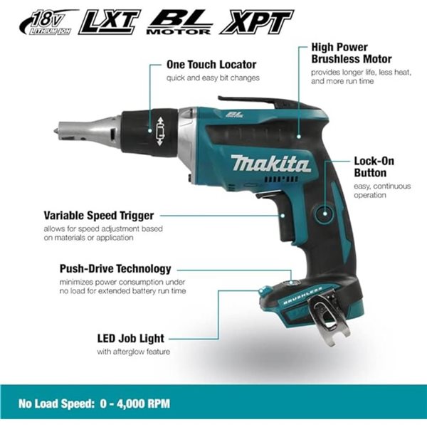 Makita 18V LXT Brushless 2 Tool Combo Kit, 5.0Ah x2