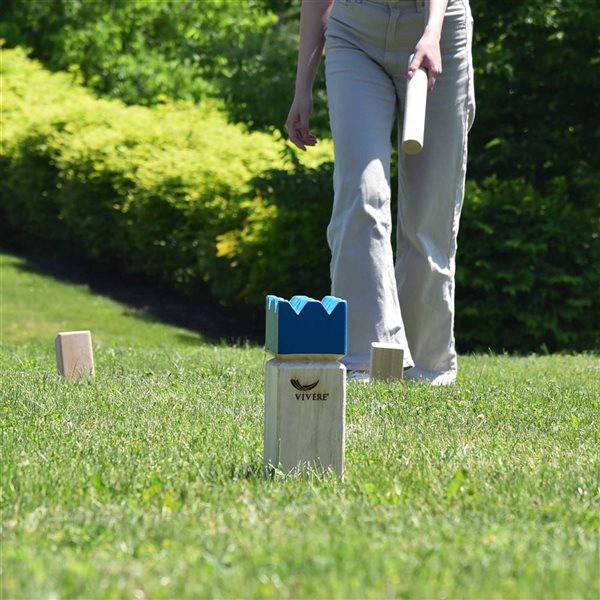 Jeu d'extérieur Vivere de Kubb en bois format tournoi traditionnel scandinave