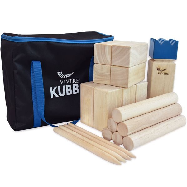 Vivere Traditional Scandinavian Outdoor Wood Kubb Tournament Game