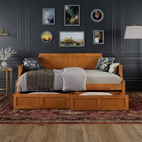 AFI Cambridge Light Toffee Twin Size Daybed with Storage Drawers