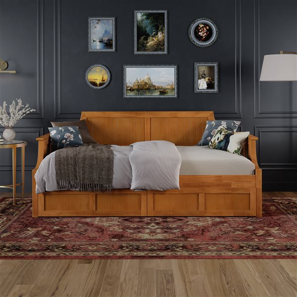 AFI Cambridge Light Toffee Twin Size Daybed with Storage Drawers