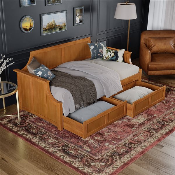 AFI Cambridge Light Toffee Twin Size Daybed with Storage Drawers