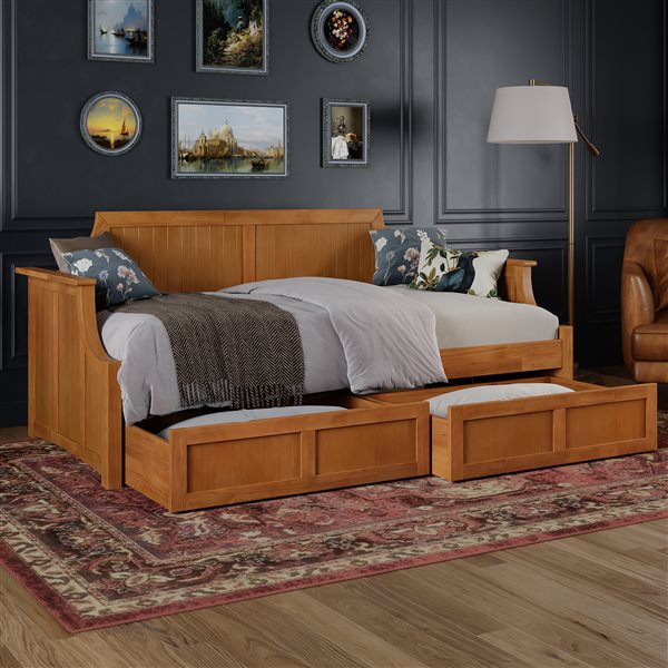 AFI Cambridge Light Toffee Twin Size Daybed with Storage Drawers