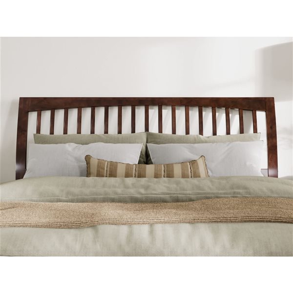AFI Orleans Walnut King Solid Wood Low Profile Platform Bed with Matching Footboard