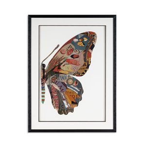 Gild Design House Balletic Butterfly I 24" x 32" Paper Collage Shadow Box