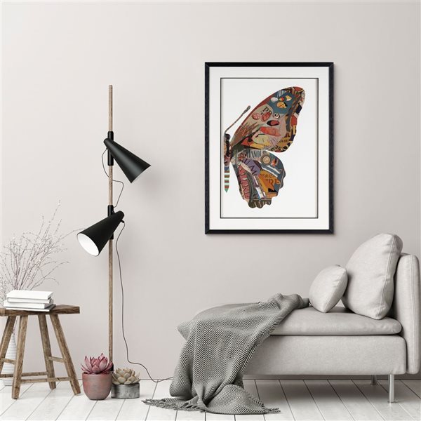 Gild Design House Balletic Butterfly I 24" x 32" Paper Collage Shadow Box