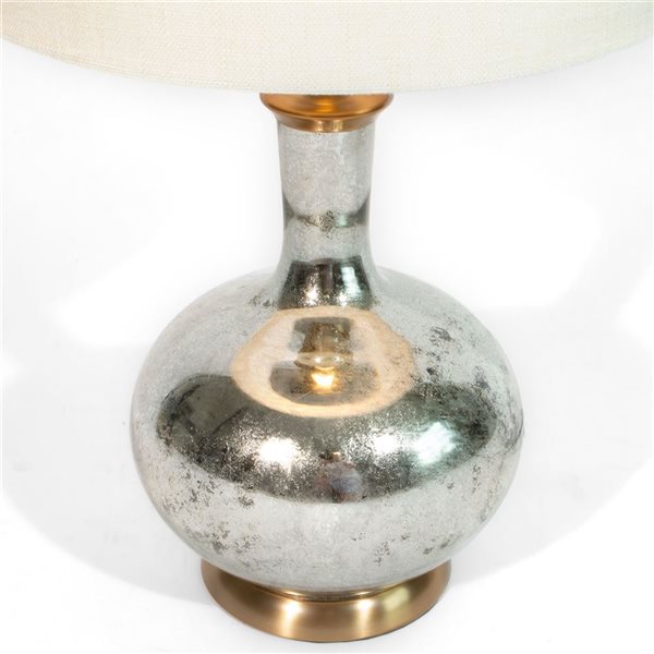 Lampe de table Bianca de Gild Design House 27 po en verre gris