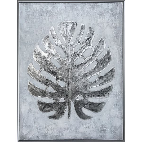 Gild Design House Silver Jungle II Hand Painted Canvas