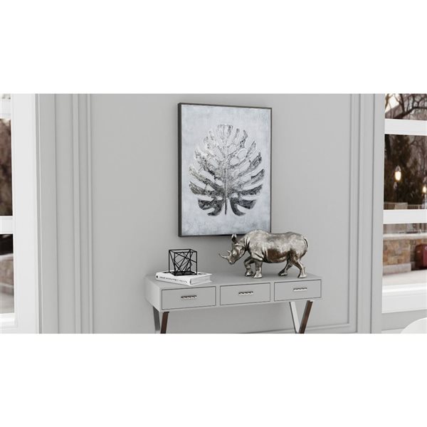 Gild Design House Silver Jungle II Hand Painted Canvas