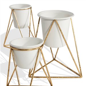 Jardinières de table en métal Viola de Gild Design House, lot de 3