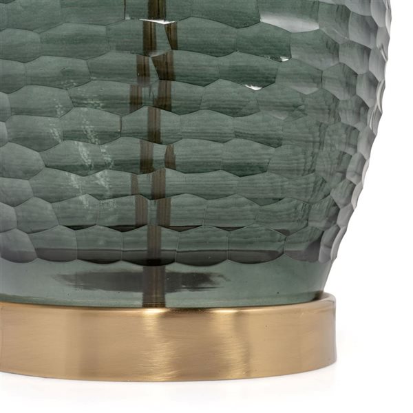 Gild Design House Ruxin 27-in Glass Gold Metal Table Lamp