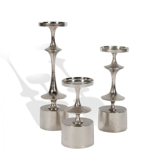 Gild Design House Carmella Silver Metal Candle Holder - Large