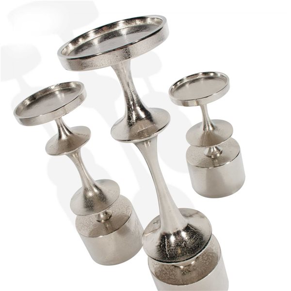 Gild Design House Carmella Silver Metal Candle Holder - Large