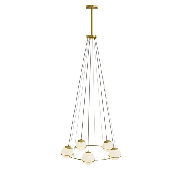 Gild Design House Arissa Gold Downrod Metal Chandelier