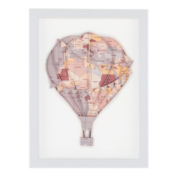 Gild Design House Floating Above, Pink Hot Air Balloon Shadow Box