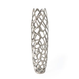 Vase sur pied en métal argenté Adler Gild Design House 30 po, grand