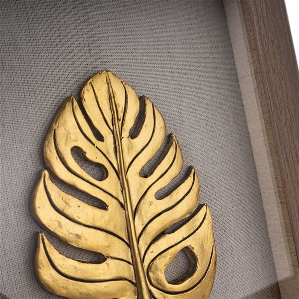 Gild Design House Golden Leaves III Shadow Box