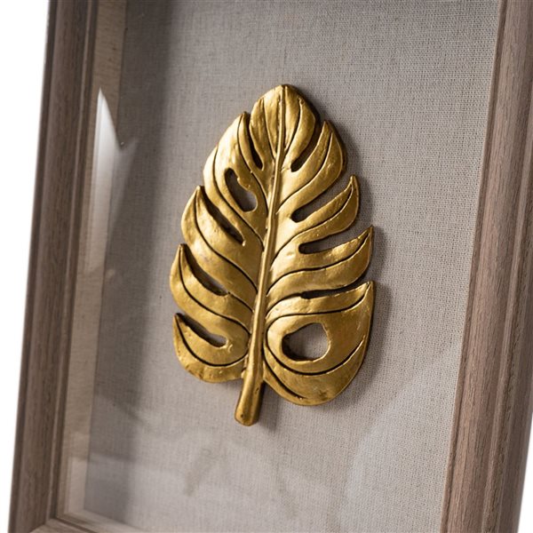 Gild Design House Golden Leaves III Shadow Box