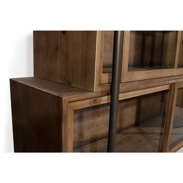 Armoire industrielle en bois brun Sebastian de Gild Design House, 75 po h.