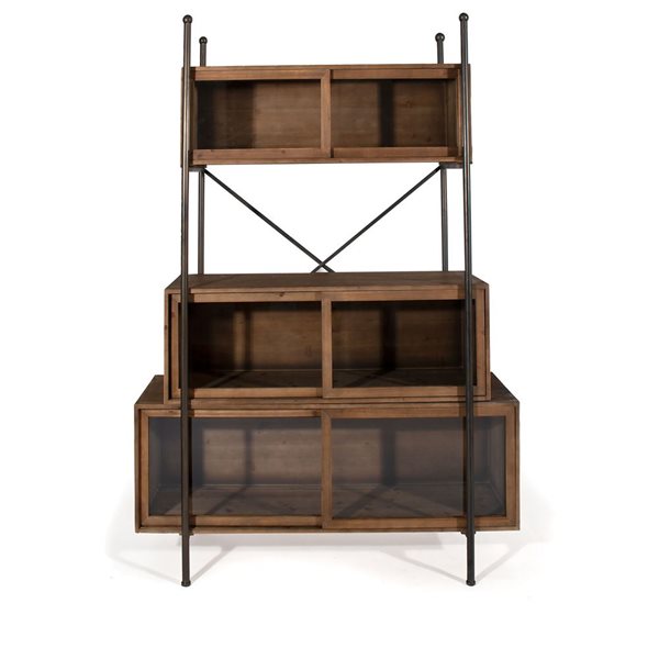 Armoire industrielle en bois brun Sebastian de Gild Design House, 75 po h.