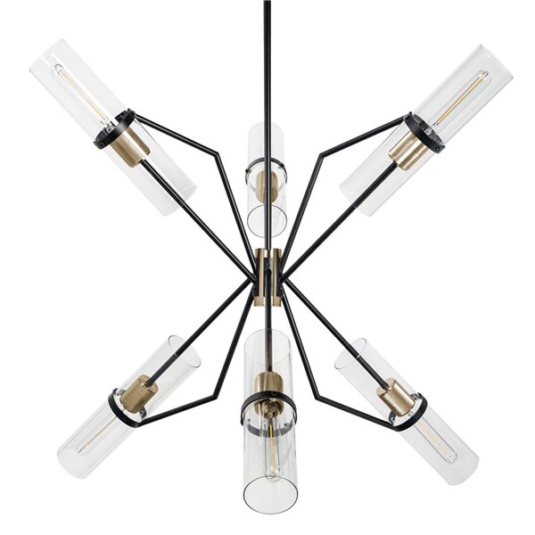 Gild Design House Everly 6 Light Chandelier - Black and Brass