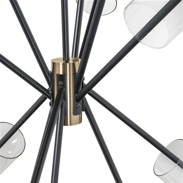 Gild Design House Everly 6 Light Chandelier - Black and Brass