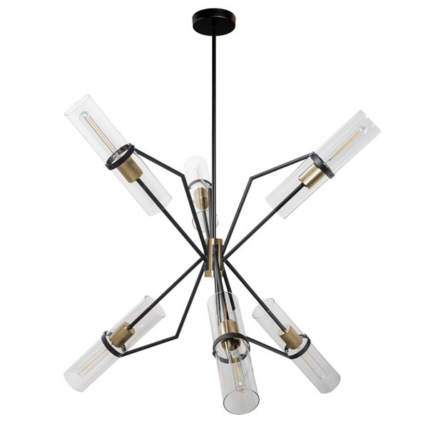 Gild Design House Everly 6 Light Chandelier - Black and Brass