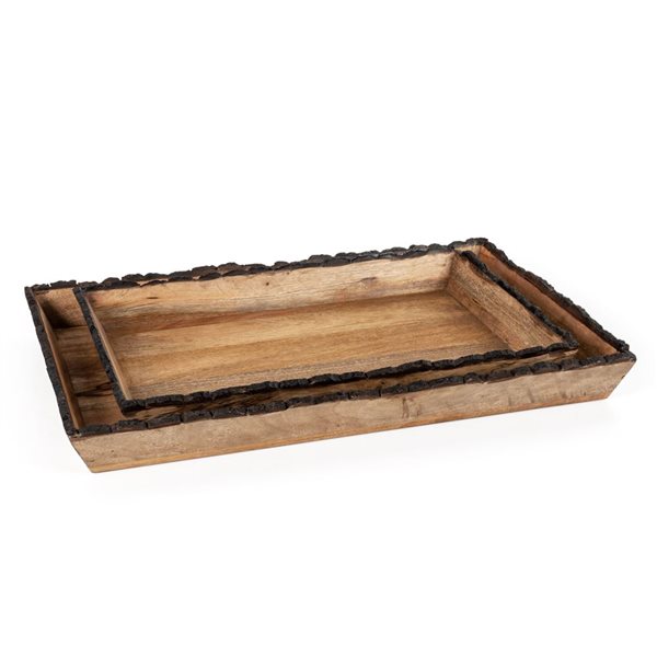 Gild Design House Darius Rectangle Wood Trays - Set of 2