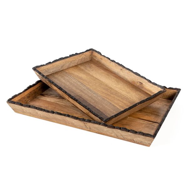 Gild Design House Darius Rectangle Wood Trays - Set of 2