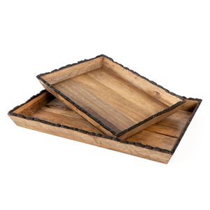 Gild Design House Darius Rectangle Wood Trays - Set of 2