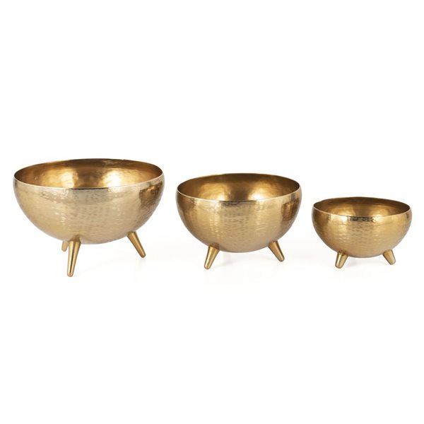 Gild Design House Yasmeen Gold Metal Planter Bowls, Set of 3