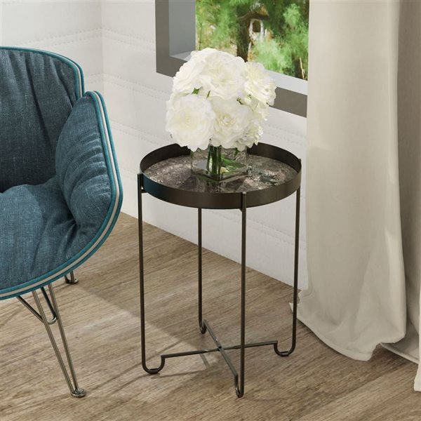 Gild Design House Brinley Round Metal Side Table - Black