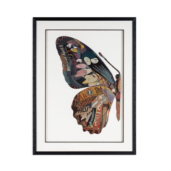 Gild Design House Balletic Butterfly II 24" x 32" Paper Collage Shadow Box