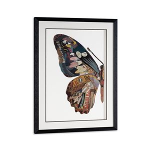 Gild Design House Balletic Butterfly II 24" x 32" Paper Collage Shadow Box